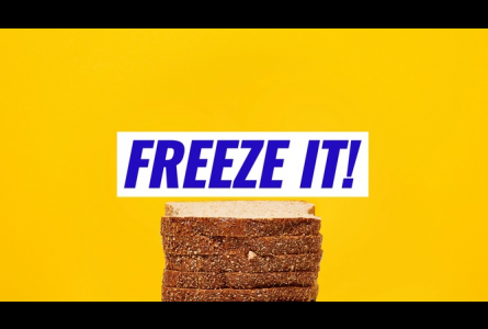 Freeze It text with image of stacked sliced bread