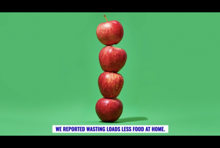 Lock Down less food waste image of stacked apples