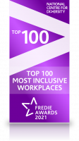 FREDIE Top 100 most inclusive workplaces by National Centre for Diversity